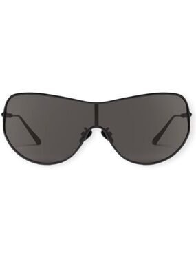 QUAY x GUIZIO Balance Sunglasses Matte Black Metal Frame Dark Smoke Lens NWT